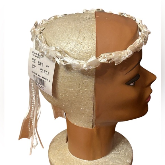 David’s Bridal Flower Girl Elegant Ivory Bow Headband NWT - Picture 3 of 6